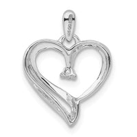 Load image into Gallery viewer, Sterling Silver Rhodium Diam. Heart Pendant

