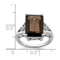 Load image into Gallery viewer, Sterling Silver Rhodium Smoky Quartz Ring
