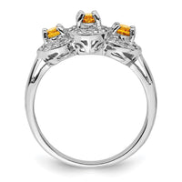Load image into Gallery viewer, Sterling Silver Rhodium Citrine &amp; Diamond Ring
