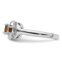 Load image into Gallery viewer, Sterling Silver Rhodium Citrine &amp; Diamond Ring
