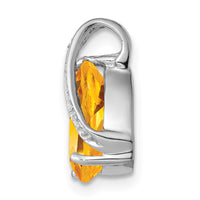Load image into Gallery viewer, Sterling Silver Rhodium Pear Citrine Pendant
