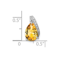 Load image into Gallery viewer, Sterling Silver Rhodium Pear Citrine Pendant
