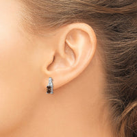 Load image into Gallery viewer, Sterling Silver Rhodium-plated Diamond and Smoky Quartz Earrings
