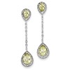 Sterling Silver Diamond & Lemon Quartz Earring