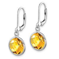 Load image into Gallery viewer, Sterling Silver Rhodium-plated Citrine Earrings
