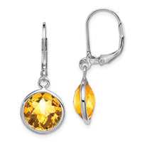 Load image into Gallery viewer, Sterling Silver Rhodium-plated Citrine Earrings
