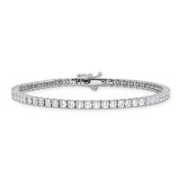 Load image into Gallery viewer, Sterling Shimmer Sterling Silver Rhodium-plated 3mm CZ 62 Stone 8 inch Bracelet
