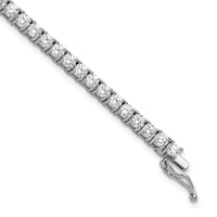 Load image into Gallery viewer, Sterling Shimmer Sterling Silver Rhodium-plated 3mm CZ 62 Stone 8 inch Bracelet
