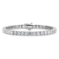 Load image into Gallery viewer, Sterling Shimmer Sterling Silver Rhodium-plated 4.5mm CZ 43 Stone 8 inch Bracelet
