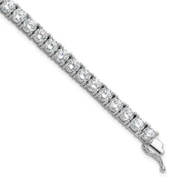 Load image into Gallery viewer, Sterling Shimmer Sterling Silver Rhodium-plated 4.5mm CZ 43 Stone 8 inch Bracelet
