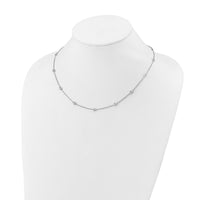 Load image into Gallery viewer, Sterling Shimmer Sterling Silver Rhodium-plated 3mm CZ 12 Stone 12 Station 16 inch with 2 inch Extension Necklace
