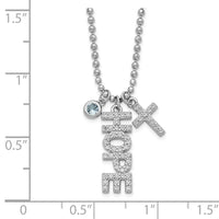 Load image into Gallery viewer, Sterling Silver Rhodium-plated CZ and Cross D/C Bead Chain Necklace
