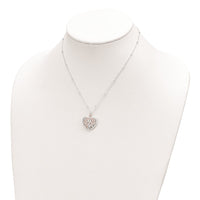 Load image into Gallery viewer, Sterling Silver &amp; Rose-tone Polished Moveable Heart Necklace
