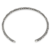 Load image into Gallery viewer, Sterling Silver Antiqued Floral 6.5mm Cuff Bangle Bracelet
