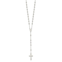 Load image into Gallery viewer, Sterling Silver Polished Rosary 26 inch Necklace
