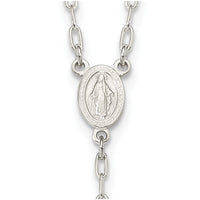 Load image into Gallery viewer, Sterling Silver Polished Rosary 26 inch Necklace

