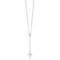 Load image into Gallery viewer, Sterling Silver Polished Crucifix Rosary 18 inch Necklace
