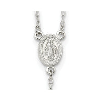 Load image into Gallery viewer, Sterling Silver Polished Crucifix Rosary 18 inch Necklace
