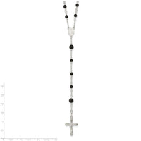 Load image into Gallery viewer, Sterling Silver Polished Black Onyx Rosary Necklace
