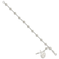 Load image into Gallery viewer, Sterling Silver Polished Laser-cut Rosary Bracelet
