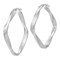 Load image into Gallery viewer, Sterling Silver RH-plated Radiant Essence Twisted Hoop Earrings
