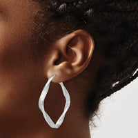 Load image into Gallery viewer, Sterling Silver RH-plated Radiant Essence Twisted Hoop Earrings
