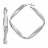 Sterling Silver RH-plated Radiant Essence Twisted Hoop Earrings