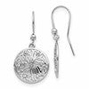 Sterling Silver RH-plated Polished CZ Dangle Earrings
