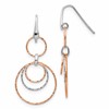 Sterling Silver Rose-Gold-plated D/C Dangle Earrings