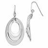Sterling Silver Rhodium-plated Polished and Brushed Dangle Earring
