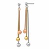 Sterling Silver Rose & Yellow Gold-plated Post Dangle Earrings