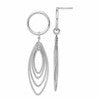 Sterling Silver Rhodium-plated Post Dangle Earrings