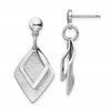 Sterling Silver Radiant Essence Rho-pla Brush Post Dangle Earrings