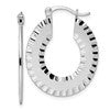 Radiant Essence SS Rhod-plated Brushed D/C Hoop Earrings