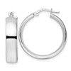 Sterling Silver Rhod-plated Polished Hoop Earrings