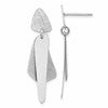 Sterling Silver RH-plated Polished and Brushed Post Dangle Earring