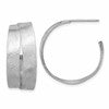 Sterling Silver Rhodium-plate Scratch Finish J-hoop Earrings