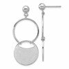 SS RH-plated Polished/Brushed Circles Dangle Post Earrings