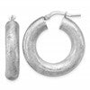 Sterling Silver RH-plated Radiant Essence Hoop Earrings