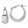 Sterling Silver RH-plated Polished Graduated Hoop Earrings