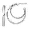 SS RH-plated Polished 26mm Double Post J-Hoop Earrings