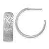 SS RH-plt Radiant Essence Textured 29mm Post J-Hoop Earrings