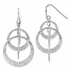 SS RH-plated Radiant Essence Polished/Textured Dangle Earrings