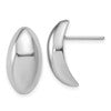 Sterling Silver RH-Plt Polished Fancy Domed Post Earrings