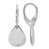 Sterling Silver RH-plated Pol. Teardrop Leverback Earrings