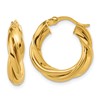 Sterling Silver Gold-tone Polished and Twisted Hoop Earrings