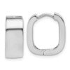 Sterling Silver RH-plated Polished Squared Hinged Huggie Hoop Earr