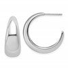 Sterling Silver RH-plated Polished Graduated J-hoop Post Earrings