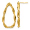 Sterling Silver Gold-plated Polished Twisted Teardrop Drop Post Ea
