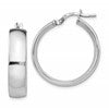 Sterling Silver RH-plated Polished Hinged Hoop Earrings